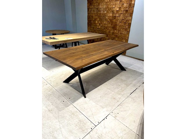 Eiken eettafel 220 cm. - afbeelding 3 van  4