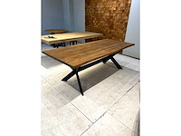 Eiken eettafel 220 cm. - afbeelding 3 van  4