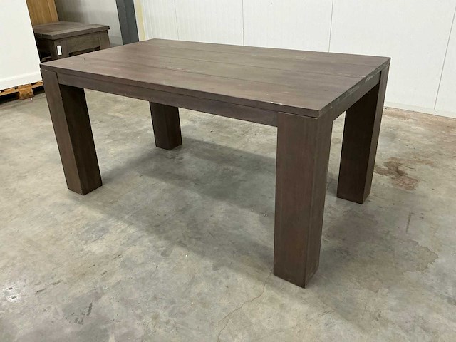 Eiken eettafel 89,5x160x78,5cm - afbeelding 1 van  5
