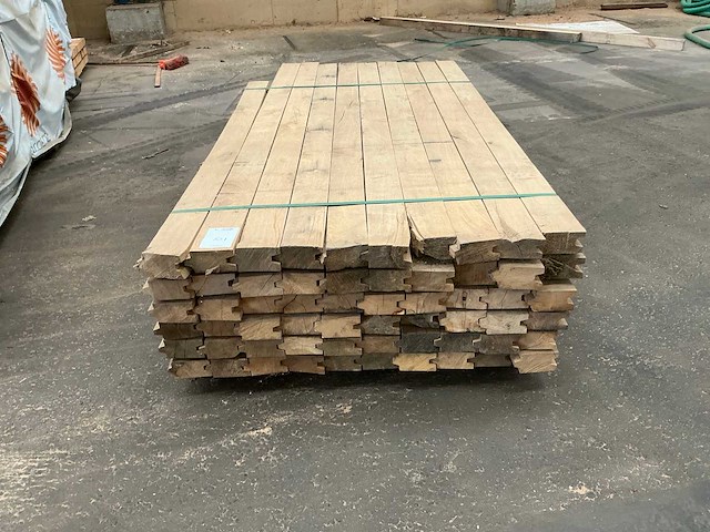 Eiken hout europees damwandprofiel 100x60mm (60x) - afbeelding 3 van  4