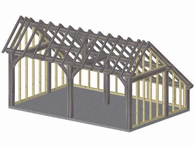 Eiken kap-schuur/poolhouse 4x6 - afbeelding 3 van  19