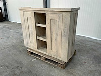 Eiken opbergkast 115,5x150x45,5cm - afbeelding 1 van  7
