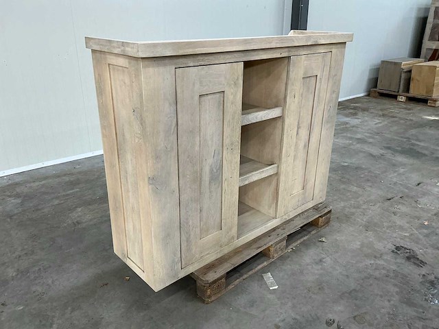Eiken opbergkast 115,5x150x45,5cm - afbeelding 3 van  7