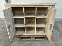 Eiken opbergkast 115,5x150x45,5cm - afbeelding 6 van  7