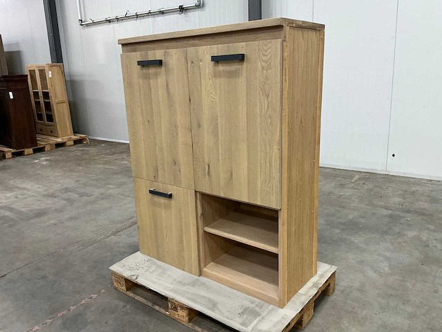 Eiken opbergkast 140,5x110x45cm - afbeelding 1 van  6