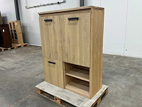 Eiken opbergkast 140,5x110x45cm - afbeelding 1 van  6