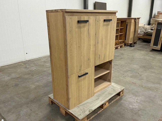 Eiken opbergkast 140,5x110x45cm - afbeelding 3 van  6