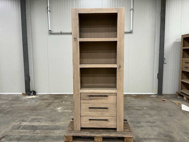Eiken opbergkast 216,5x90x45cm - afbeelding 2 van  5
