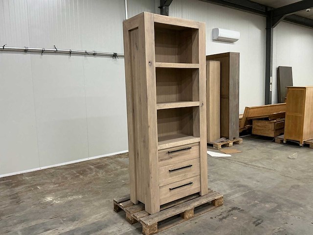 Eiken opbergkast 216,5x90x45cm - afbeelding 3 van  5