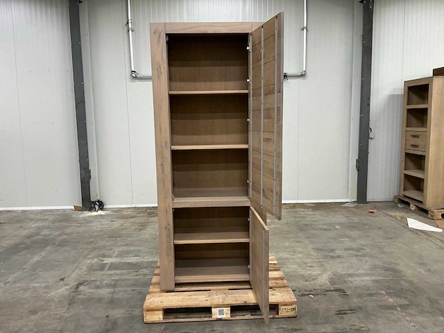 Eiken opbergkast 216,5x91,5x45,5cm - afbeelding 6 van  6