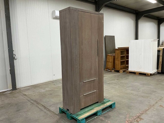 Eiken opbergkast 220,5x100,5x40,5cm - afbeelding 3 van  6