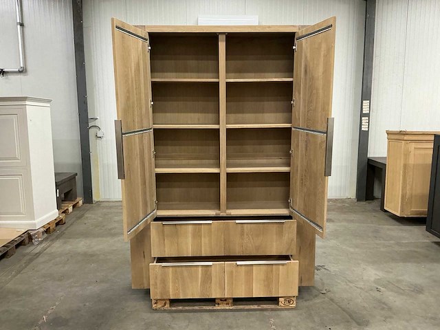 Eiken opbergkast 220,5x160,5x40,5cm - afbeelding 6 van  7