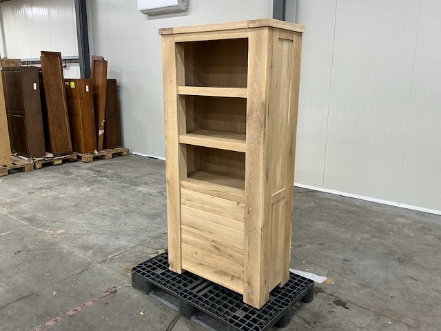 Eiken opbergkast met lades 180x83,5x44,5cm - afbeelding 1 van  8