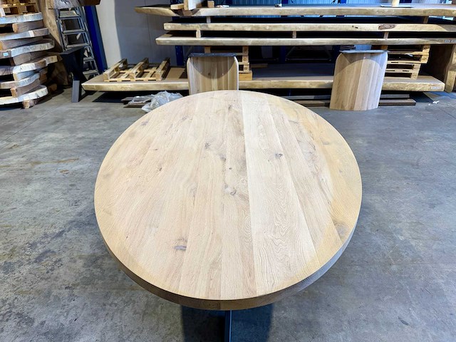 Eiken ovaal eetkamertafel 200 cm - afbeelding 3 van  3