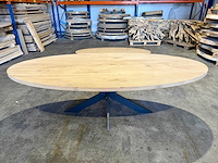Eiken ovaal eetkamertafel 240 cm - afbeelding 5 van  5