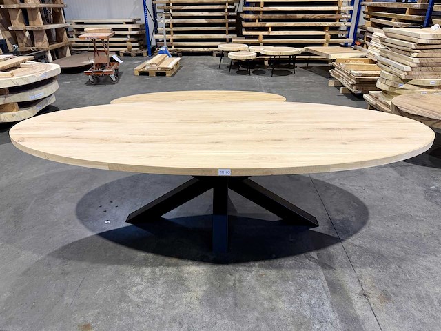 Eiken ovaal eetkamertafel 260 cm - afbeelding 3 van  3