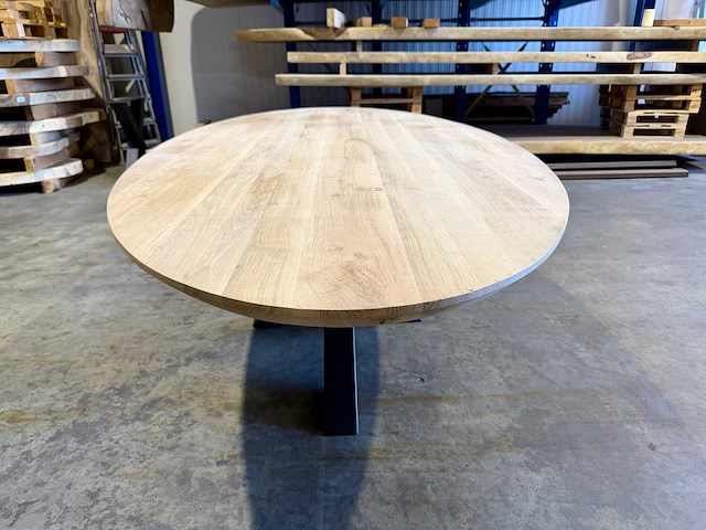 Eiken ovaal eetkamertafel 260 cm - afbeelding 2 van  3