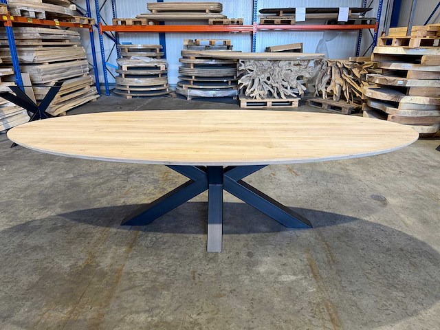 Eiken ovaal eetkamertafel 260 cm - afbeelding 3 van  3