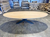 Eiken ovaal eetkamertafel 260 cm - afbeelding 2 van  4