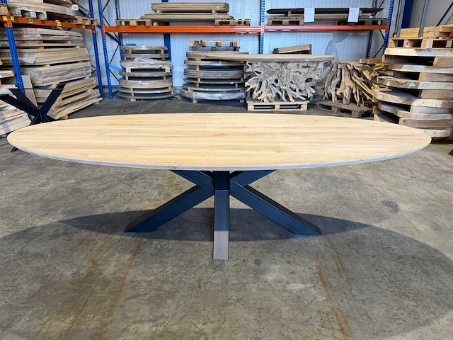 Eiken ovaal eetkamertafel 260 cm - afbeelding 3 van  3