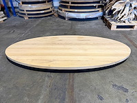 Eiken ovaal tafelblad 200 cm. - afbeelding 1 van  2