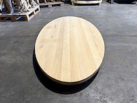 Eiken ovaal tafelblad 200 cm. - afbeelding 2 van  2