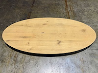 Eiken ovaal tafelblad 200 cm. - afbeelding 1 van  4
