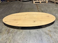 Eiken ovaal tafelblad 200 cm. - afbeelding 3 van  4