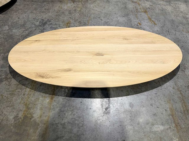 Eiken ovaal tafelblad 200 cm. - afbeelding 1 van  3