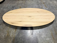 Eiken ovaal tafelblad 200 cm. - afbeelding 1 van  3