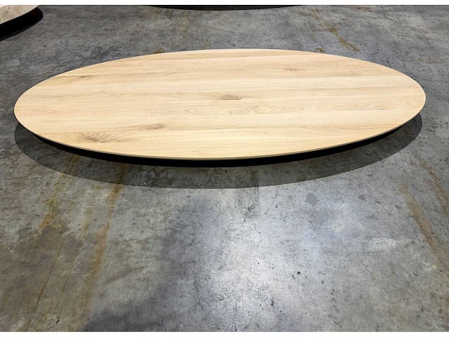Eiken ovaal tafelblad 200 cm. - afbeelding 3 van  3