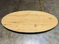 Eiken ovaal tafelblad 200 cm.
