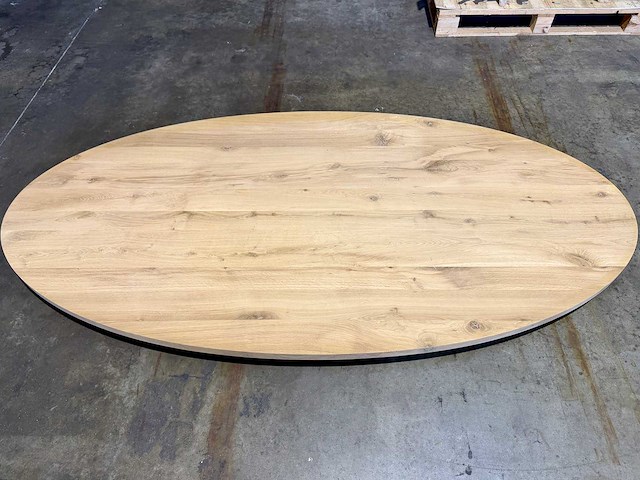 Eiken ovaal tafelblad 240 cm. - afbeelding 1 van  3