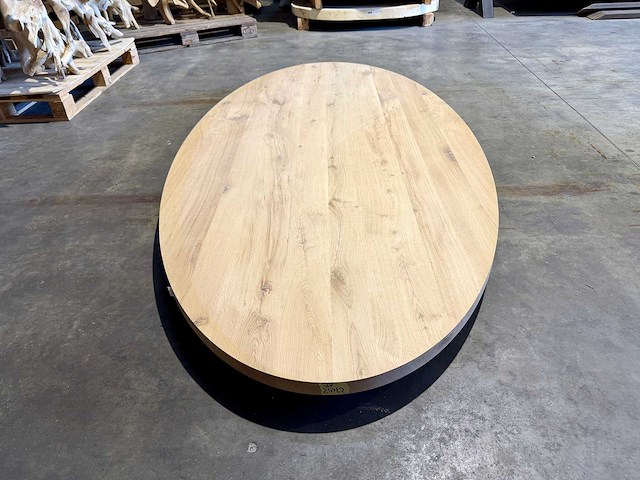 Eiken ovaal tafelblad 240 cm. - afbeelding 2 van  3