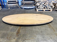 Eiken ovaal tafelblad 240 cm. - afbeelding 3 van  3