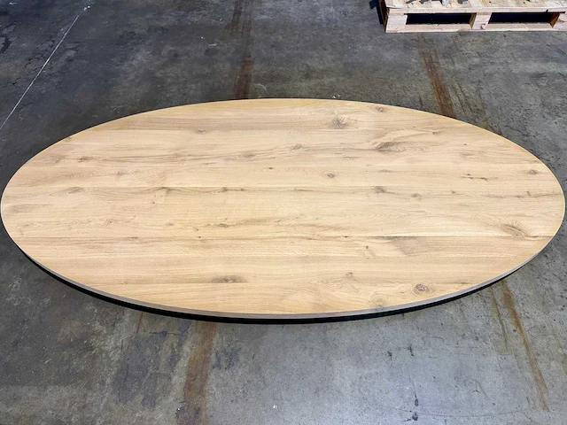 Eiken ovaal tafelblad 240 cm. - afbeelding 1 van  3