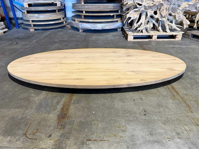 Eiken ovaal tafelblad 240 cm. - afbeelding 3 van  3