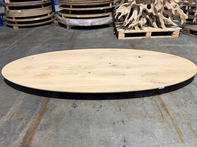Eiken ovaal tafelblad 240 cm. - afbeelding 3 van  3