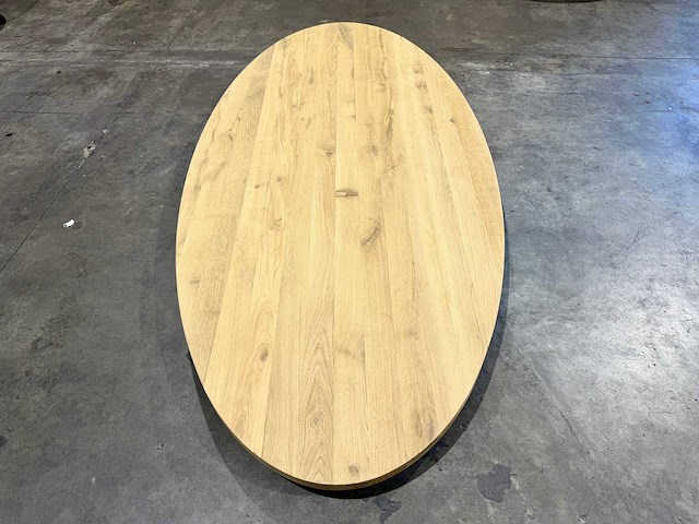 Eiken ovaal tafelblad 260 cm. - afbeelding 2 van  2