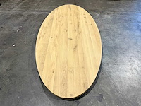 Eiken ovaal tafelblad 260 cm. - afbeelding 2 van  2