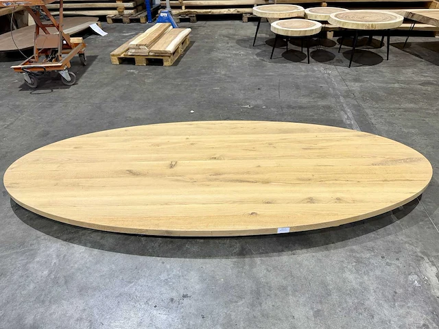 Eiken ovaal tafelblad 260 cm. - afbeelding 1 van  2