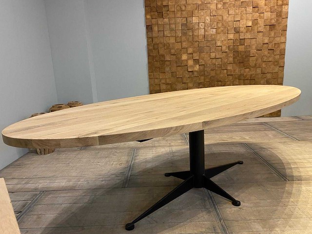 Eiken ovale eettafel 260 cm. - afbeelding 2 van  4