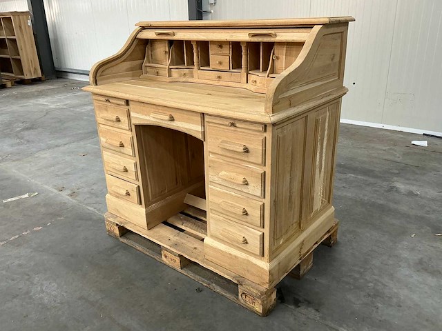Eiken secretaire, bureau 111x123,5x70,5cm - afbeelding 1 van  9