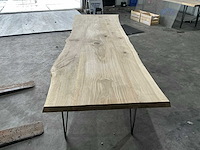Eiken tafel (2,66x0,80 mtr) - afbeelding 7 van  13