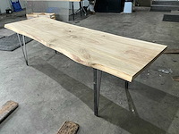 Eiken tafel (2,66x0,80 mtr) - afbeelding 8 van  13