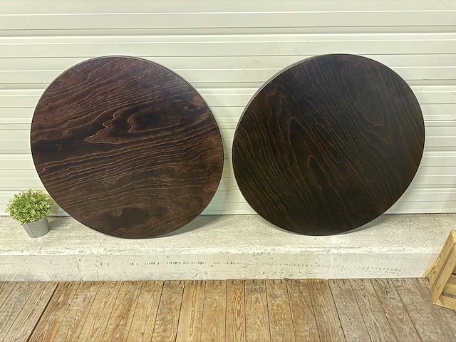 Eiken tafelblad ø 80 cm (4x) - afbeelding 1 van  3