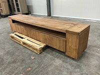 Eiken televisiemeubel 45,5x220,5x40,5cm - afbeelding 1 van  1