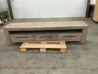 Eiken televisiemeubel 50x222,5x45cm - afbeelding 2 van  6
