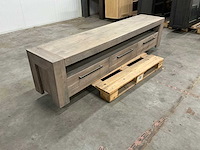 Eiken televisiemeubel 50x222,5x45cm - afbeelding 3 van  6
