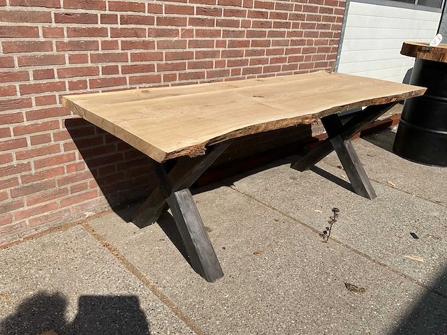 Eiken tuintafel 214 cm - afbeelding 1 van  4